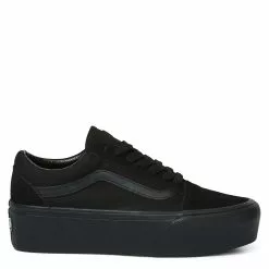 Vans Women's Old Skool Stackform In Suede/Canvas Black/Black