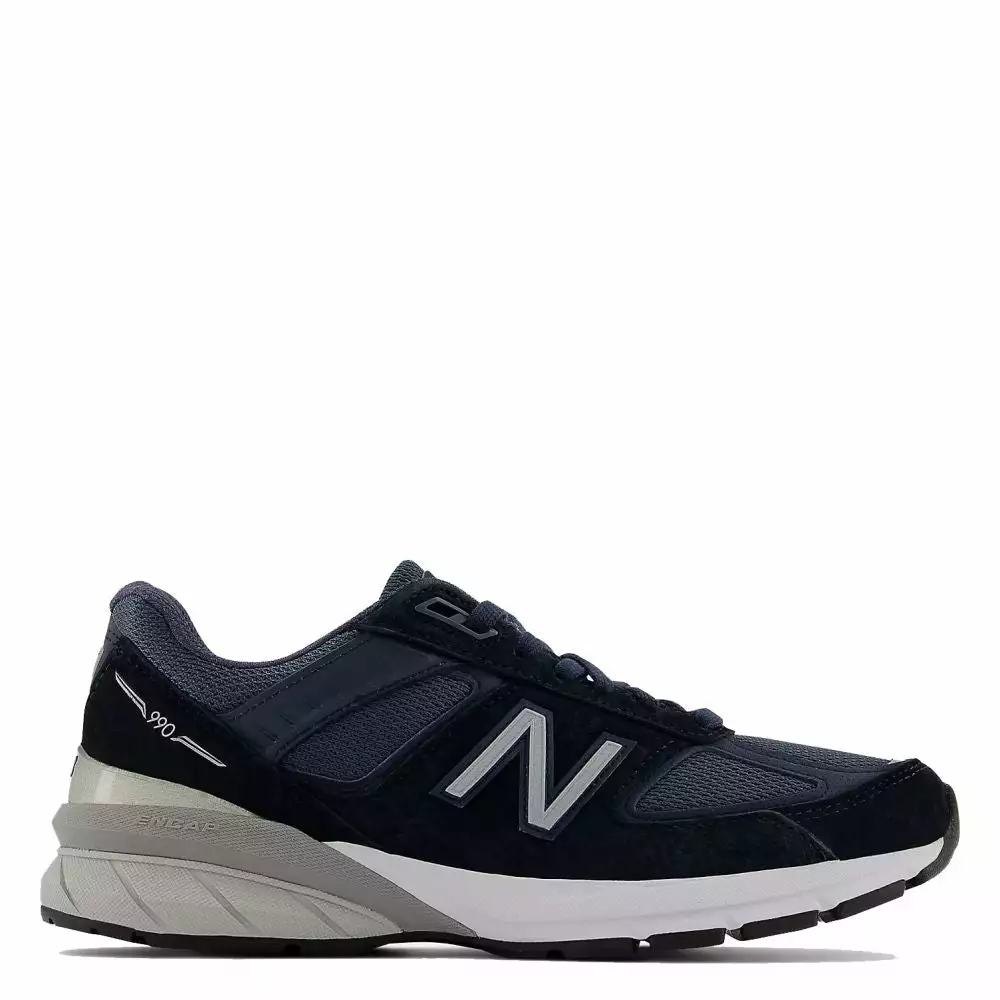 New Balance Women's Made In US 990v5 In Navy With Silver 3 New Balance Women's Made In US 990v5 In Navy With Silver